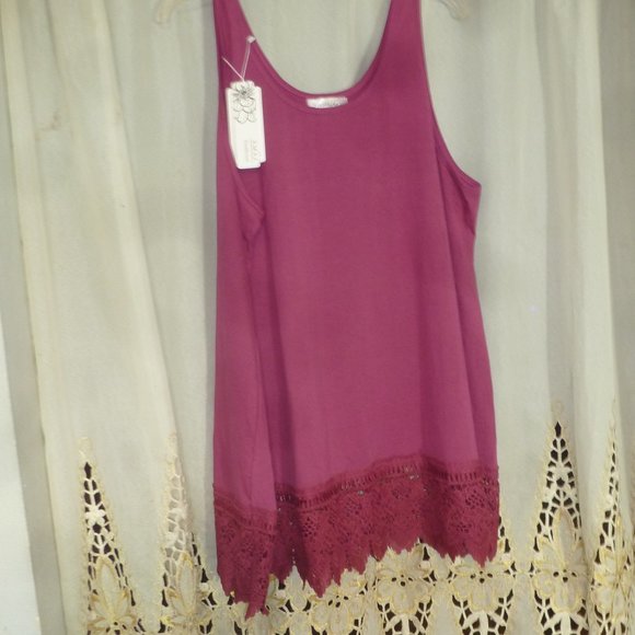4XL Perfect Sleeveless U-Neck Long Tunic finished with lace  NWT - Picture 3 of 11